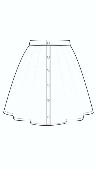 La Jupe Picodon en 11 tailles - patron de couture pdf à télécharger pour bébés et enfants, modèle de jupe à réaliser à la machine à coudre.