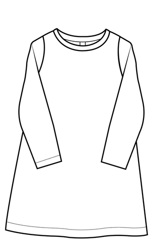 Illustration du patron La Robe Neufchâtel en 11 tailles, patron de couture pdf à télécharger pour bébé et enfant, 12 mois à 10 ans.