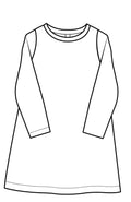 Illustration du patron La Robe Neufchâtel en 11 tailles, patron de couture pdf à télécharger pour bébé et enfant, 12 mois à 10 ans.