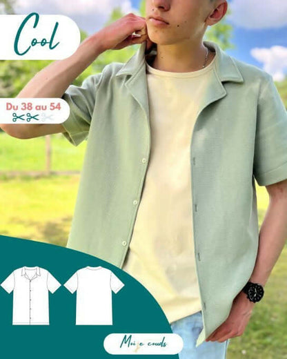 La (sur)chemise Cool du 38 au 54 en jersey, idéale pour un style polyvalent, manches courtes et col ouvert.