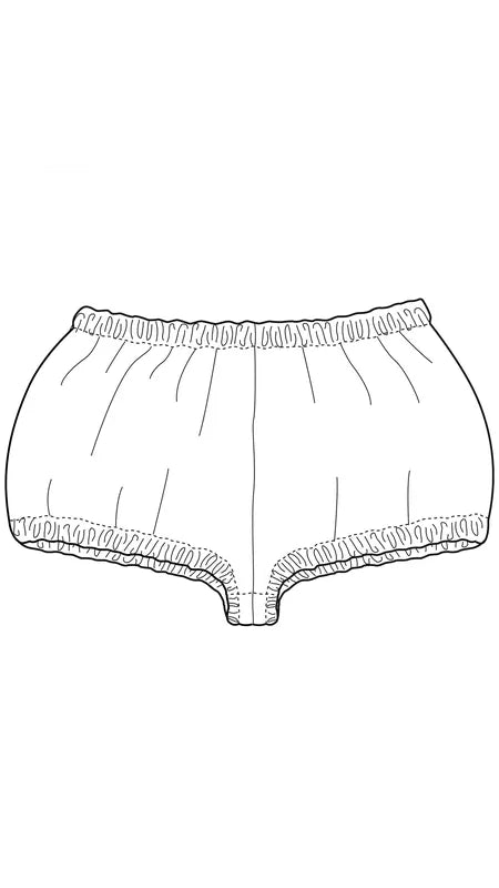 Illustration du Le Bloomer Bébé, patron de couture pdf à télécharger, facile à coudre pour les bébés de 0 à 24 mois.