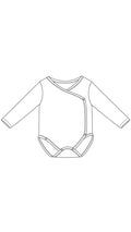 Illustration du modèle PDF Le Body Bébé, patron de couture pdf à télécharger avec ouverture pratique et 8 tailles incluses.