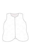 Illustration du Le Gilet Roquefort en 14 tailles, patron de couture pdf à télécharger pour bébés et enfants, 14 tailles disponibles.