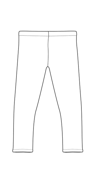 Illustration du patron PDF à télécharger pour le Legging bébé et enfant, tailles 3 mois à 10 ans, patron de couture PDF à télécharger.