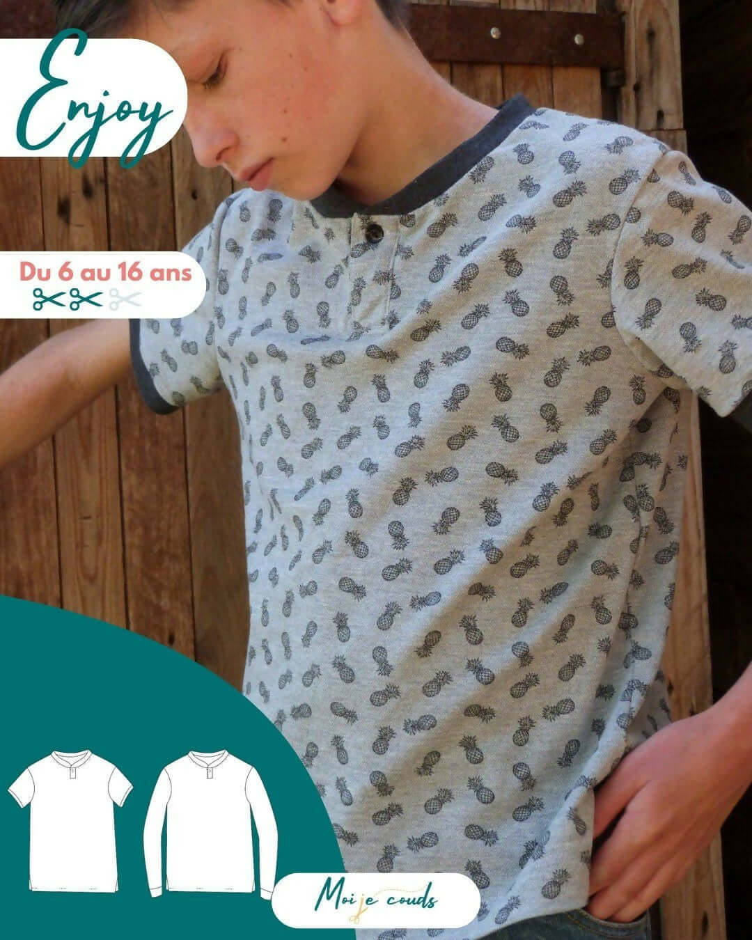 Le Polo ENJOY le Polo du 6 au 16 ans, patron PDF à télécharger, style moderne et confortable.