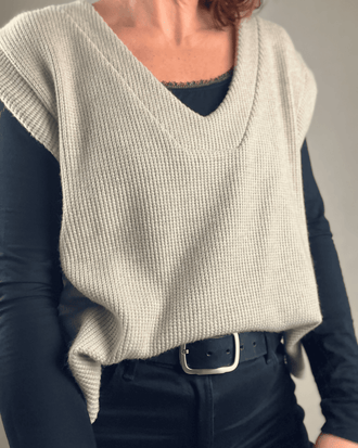 Le Pull Puzzle du 32 au 52, un pull léger et stylé à porter sur vos chemisiers, patron pdf à télécharger.