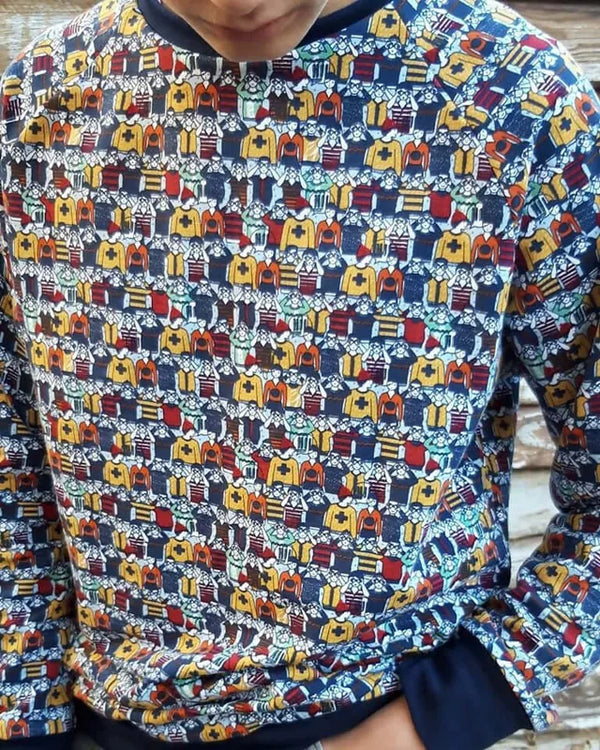 Le SWEAT FLEX du 6 au 16 ans en tissu coloré avec motif ludique, idéal pour un look moderne et confortable.