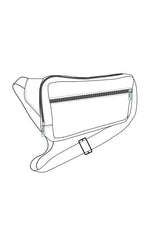 Schéma du Sac Banane Abondance, patron de couture PDF à télécharger pour enfant, adulte, et XXL, 3 tailles incluses.