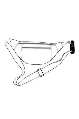 Patron de couture à télécharger sac banane style minimaliste avec fermeture éclair et sangle réglable