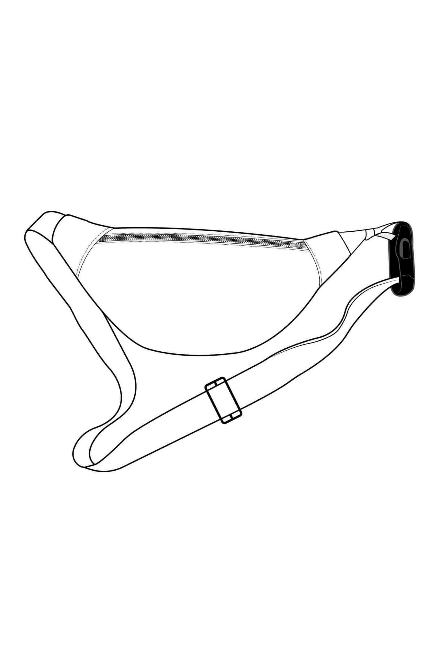 Illustration du Le Sac Banane Simplo, patron de couture pdf à télécharger, sac simplifié avec fermeture à glissière pour enfants et adultes.