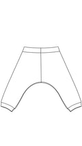 Patron Le Sarouel Bébé, modèle de couture PDF à télécharger, pantalon ample pour bébés et enfants en 6 tailles.