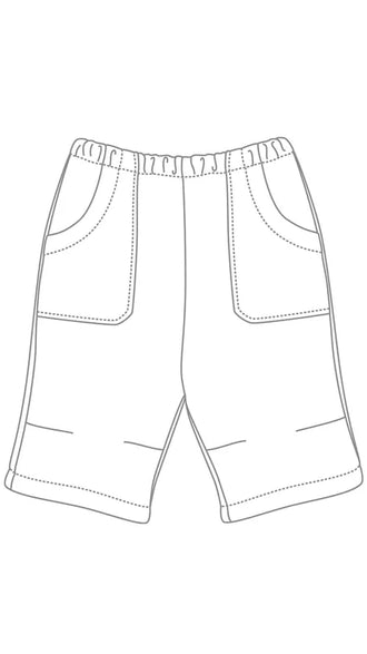 Patron de couture PDF pour "Le Short-Bermuda Bébé et Enfant", modèle mixte pour filles et garçons, tailles 90-120 cm, à télécharger.