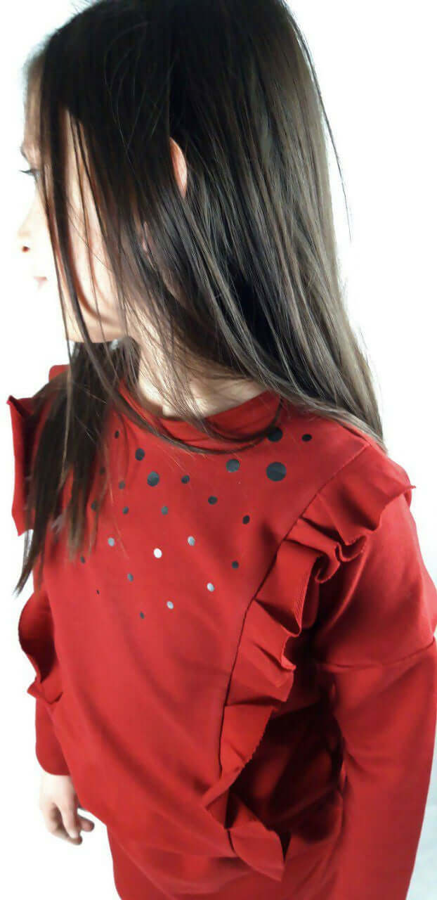 Le T-shirt et la Robe Rêve du 6 au 14 ans avec des franges et volants, patron PDF à télécharger.