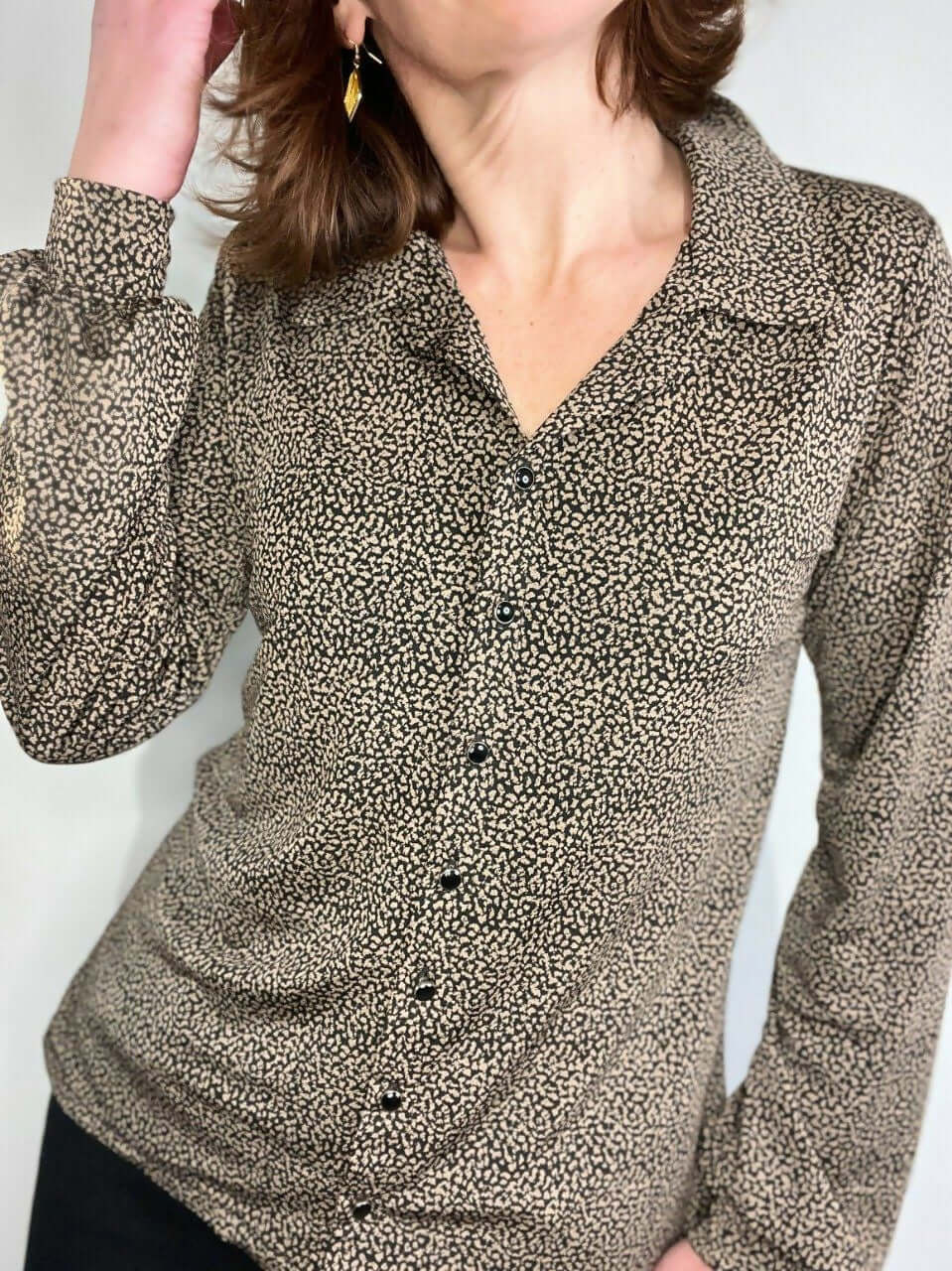 Le chemisier STRETCHY du 32 au 52 en jersey avec manches froncées, élégant et confortable, patron pdf à télécharger.