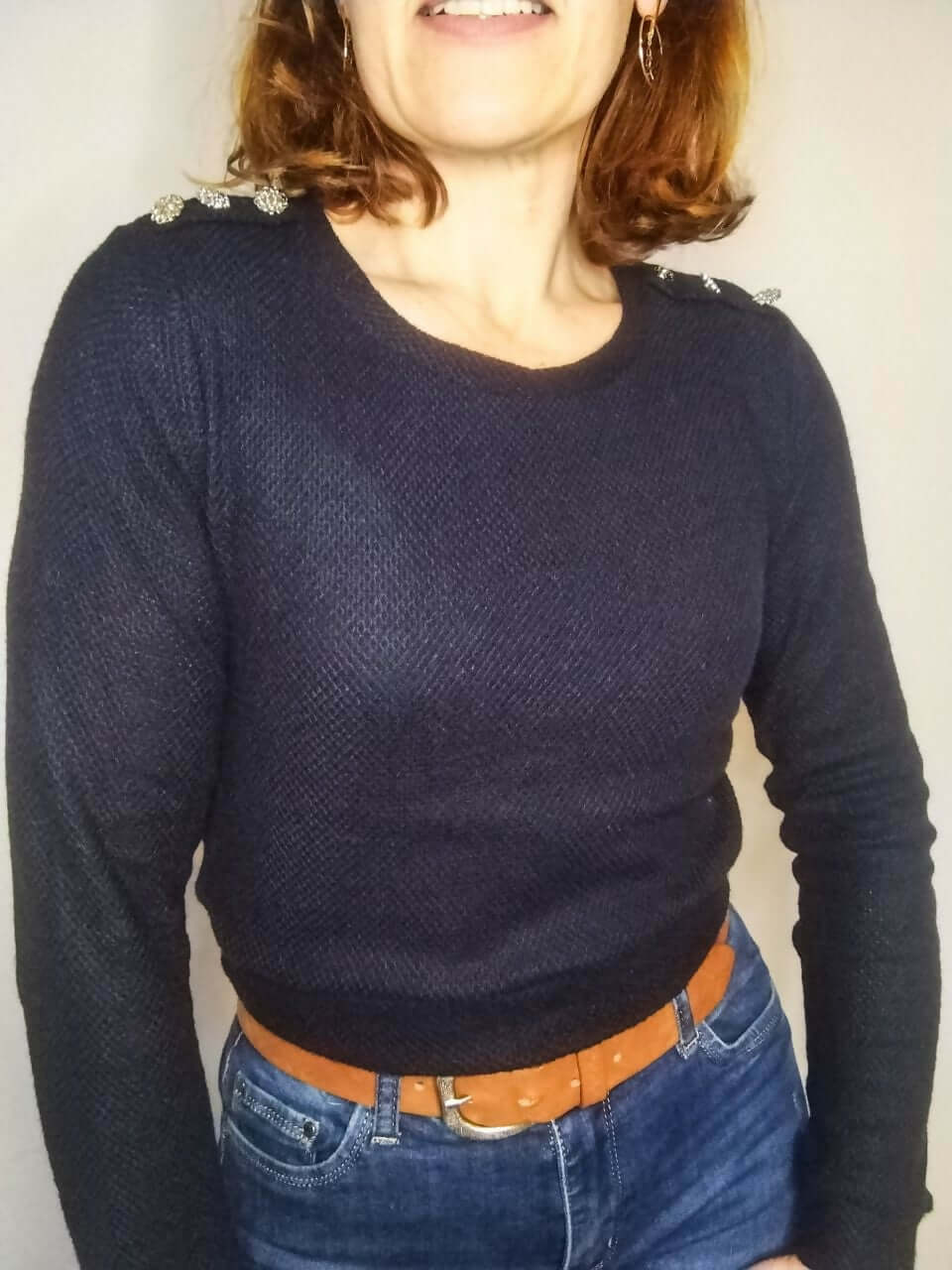 Le pull Socks Duo Femme 34-52 /Fille 6-16 ans, pull bleu avec détails, patron PDF à télécharger.