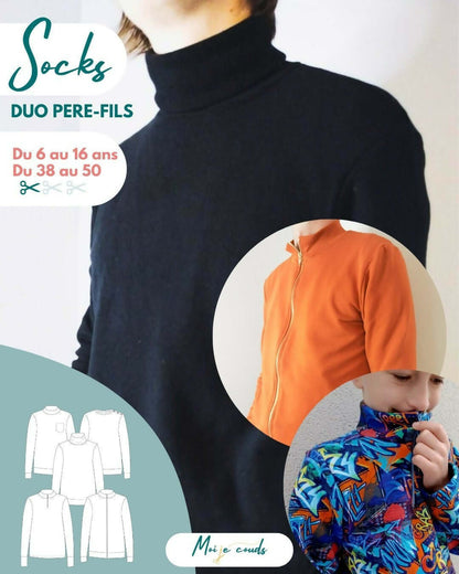 Le pull Socks Duo Homme 38-50 / Garçon 6-16 ans en plusieurs couleurs et styles tendance.