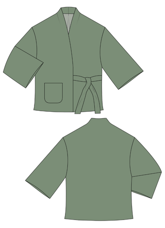 Patron de couture MANTEAU MILDA- 15 taille de 30 à 58 EU, inspiration asiatique, à télécharger en PDF