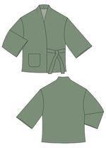 Patron de couture MANTEAU MILDA- 15 taille de 30 à 58 EU, inspiration asiatique, à télécharger en PDF