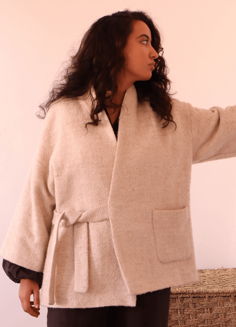 MANTEAU MILDA- 15 taille de 30 à 58 EU, patron de couture pdf à télécharger, manteau élégant avec col châle et manches 3/4 larges.