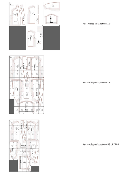 Détails des patrons MANTEAU MILDA- 15 taille de 30 à 58 EU en formats A0, A4 et US LETTER pour téléchargement en PDF