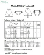 Patron de couture pdf à télécharger pour MELINA - Bikini pour femmes du 34 au 54 avec options de hauts et bas