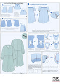 Patron de couture pdf à télécharger pour MIMA robe-taille de 30à 58 EU, instructions étape par étape pour couturières débutantes.