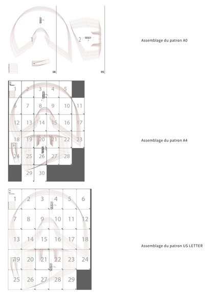 Patron de couture PDF à télécharger pour MONICA Jupe asymétrique-taille de 30 à 58 EU, avec instructions d'assemblage A0, A4, US Letter.