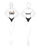 Dessin technique du maillot de bain - XS/L - BREATH, patron de couture PDF à télécharger pour couturières avancées.