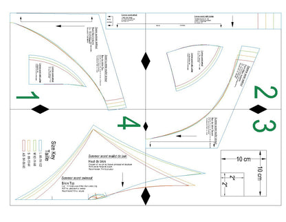 Patron de couture PDF à télécharger "Maillot de bain - XS/L - BREATH", format A4/A0/US letter, niveau avancé, tailles XS à L.