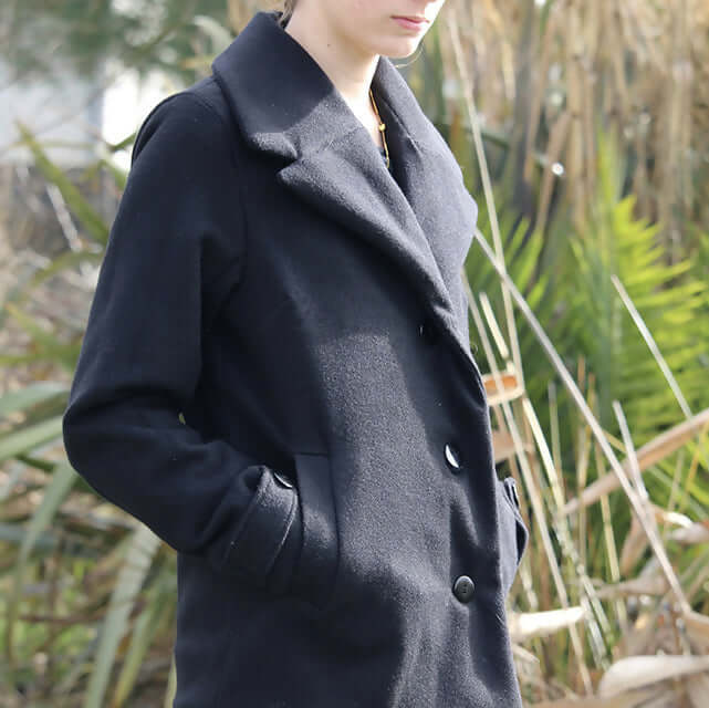 Manteau et Veste Jade, patron de couture pdf à télécharger, caban doublé avec boutons et poches