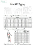 Tableau des tailles et mesures pour Mini-KIM - Legging pour filles du 2 au 16 Ans, patron de couture pdf à télécharger.