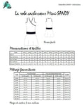 Mini-SANDY - Robe cache-coeur pour filles du 2 au 16 Ans, patron de couture pdf à télécharger, guide des tailles et fournitures.