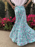 Mini-SANTANA - Jupe longue à volants pour filles du 2 au 16 Ans, patron de couture pdf à télécharger, jupe bohême à motifs.