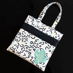 Tote bag avec appliqué cactus, facile à réaliser pour débutants. Modèles d'appliqués pour décorer vos cousettes disponibles en patron de couture pdf à télécharger.