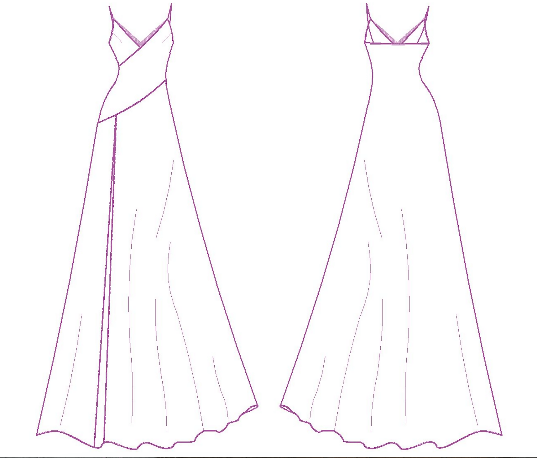 Patron de couture PDF à télécharger pour nuisette femme - XXS/L - LA MIA PERLA, vue design couture intermédiaire, tailles XXS à L.