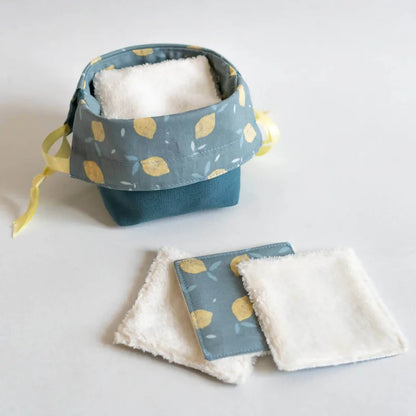 Panière refermable et lingettes, 2 formats – Citron, patron de couture PDF à télécharger