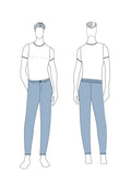 Pantalon Homme Mr Stilo - Patron couture PDF du XS au XL, patron de couture pdf à télécharger, illustration coupe polyvalente.
