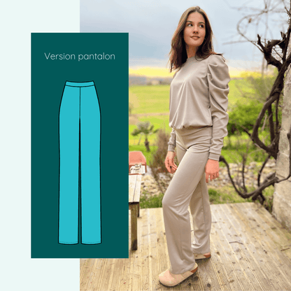 Pantalon - Short Aïs | Taille 32 à 52, patron de couture PDF à télécharger, modèle polyvalent et confortable pour toutes occasions.