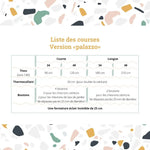 Tableau des tissus et fournitures pour patron de couture pdf à télécharger du Pantalon - Short Deauville - T34 à 48.