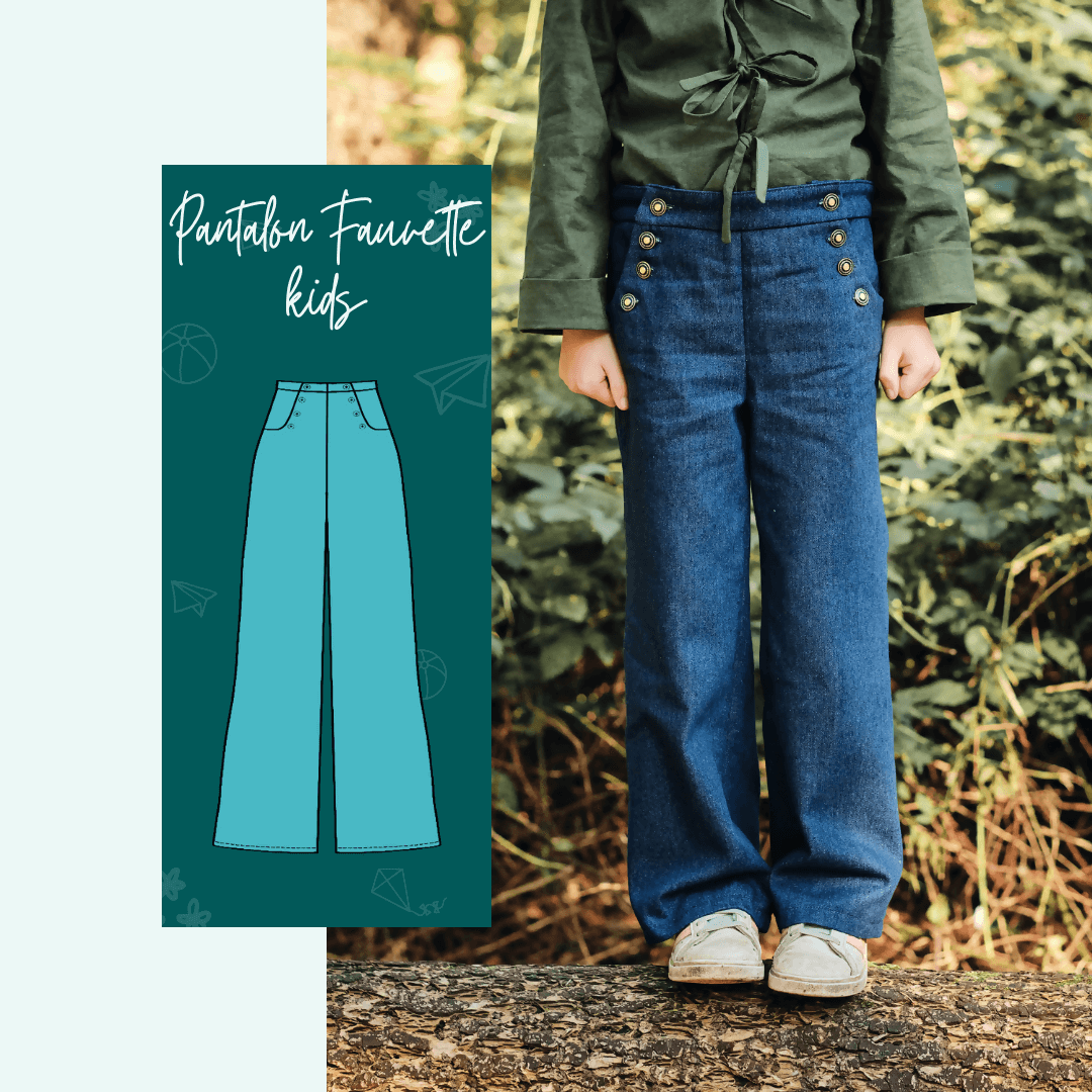 Pantalon - Short - Jupe Fauvette kids | Taille 2 à 12 ans, patron de couture pdf à télécharger, modèle enfant en extérieur