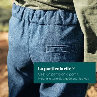 Pantalon - Short - Jupe Fauvette kids | Taille 2 à 12 ans, patron de couture pdf à télécharger, vue de dos avec taille élastiquée.