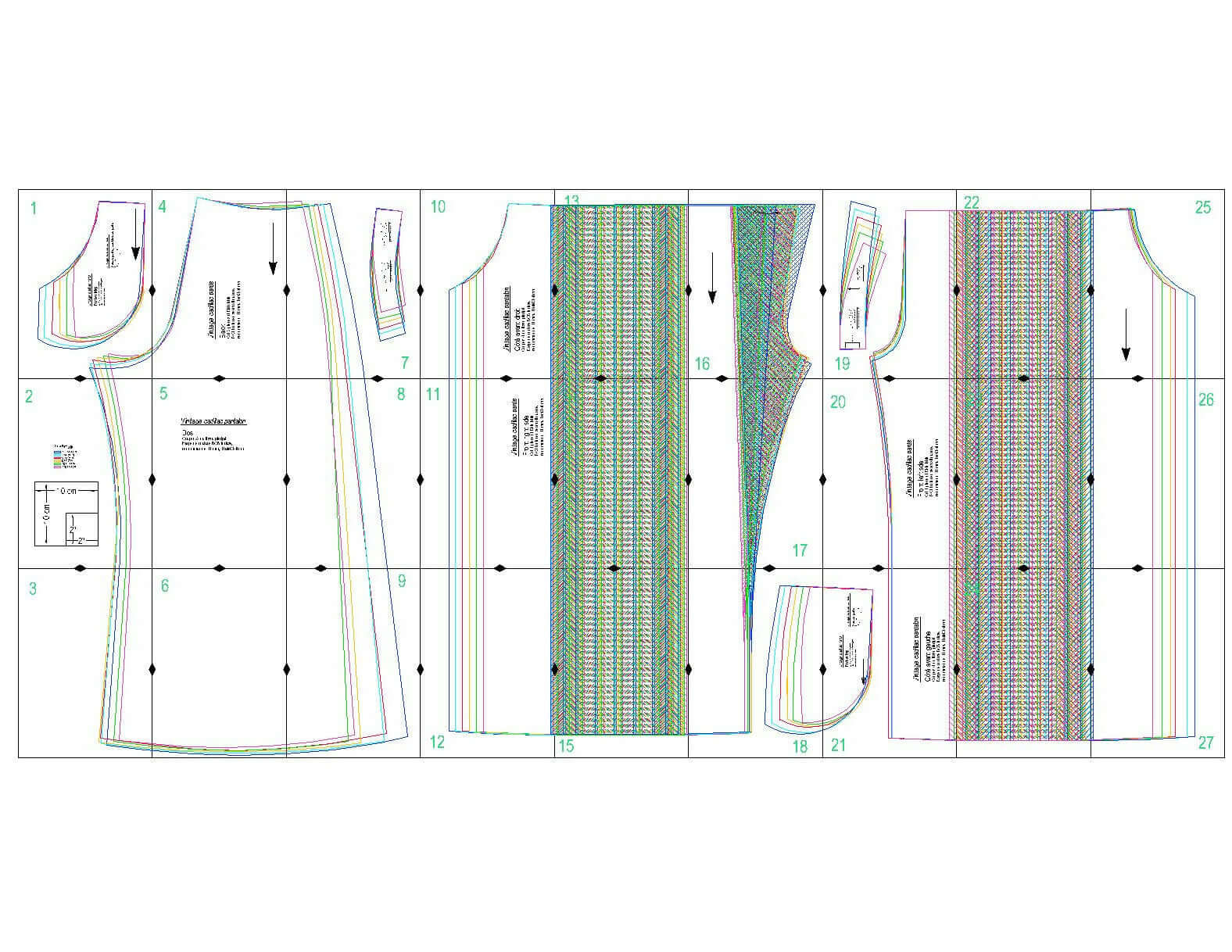 Patron de couture PDF à télécharger pour pantalon - XXS-/XL - VINTAGE CADILAC, format A4/A0/US Letter, niveau intermédiaire.