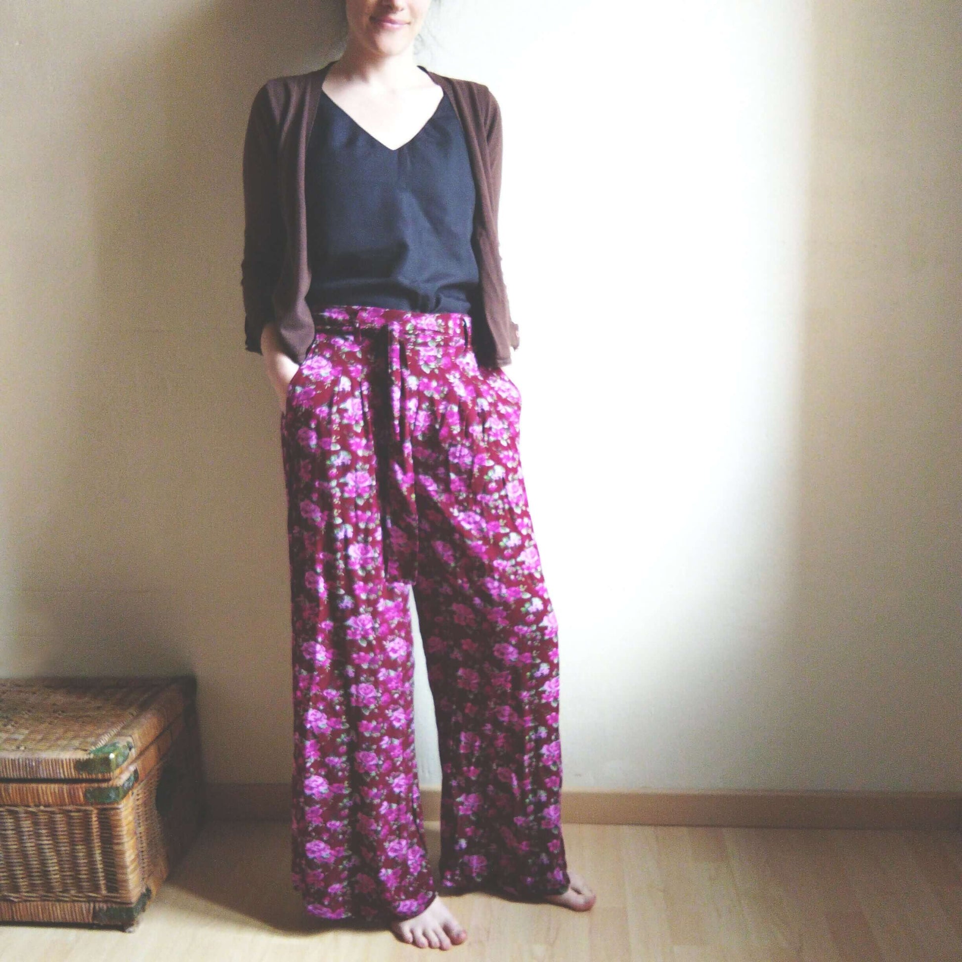 Pantalon/Short "Zya"- patron PDF du 32 au 60, modèle palazzo avec plis couchés et poches, patron de couture PDF à télécharger.