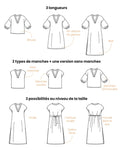 Patron PDF AMARENA - Robe et blouse femme/enfant, 3 longueurs et variantes de manches à décliner