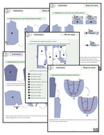 Patron PDF Ensemble Blouse & Pantalon Pyjama ROSIE, instructions de montage de l'enfourchure du pantalon avec schémas