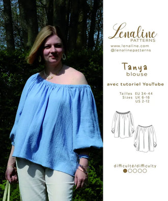 Patron de couture PDF Patron PDF Femme Blouse Tania du 34 au 44 de Lenaline