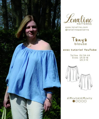 Patron de couture PDF Patron PDF Femme Blouse Tania du 34 au 44 de Lenaline