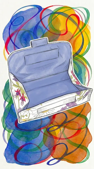 Patron PDF Gratuit La Trousse Panière avec fond coloré, patron de couture pdf à télécharger