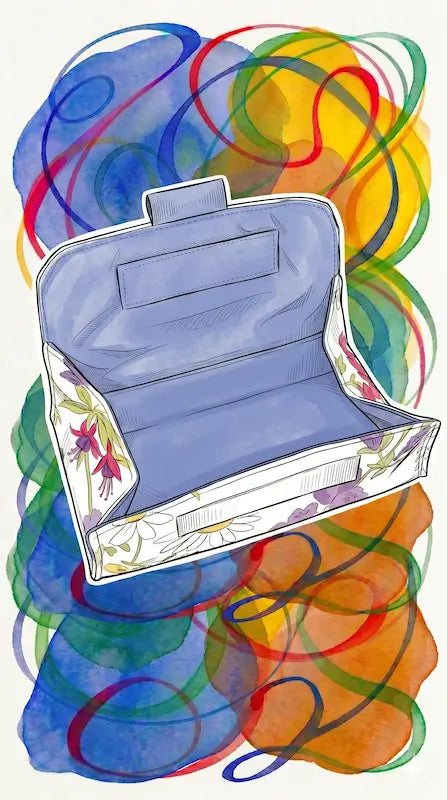 Patron PDF Gratuit La Trousse Panière avec fond coloré, patron de couture pdf à télécharger