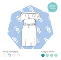 Patron PDF Robe Kahlo femme du 34 au 48, robe cache-cœur avec fronces, ceinture à nouer